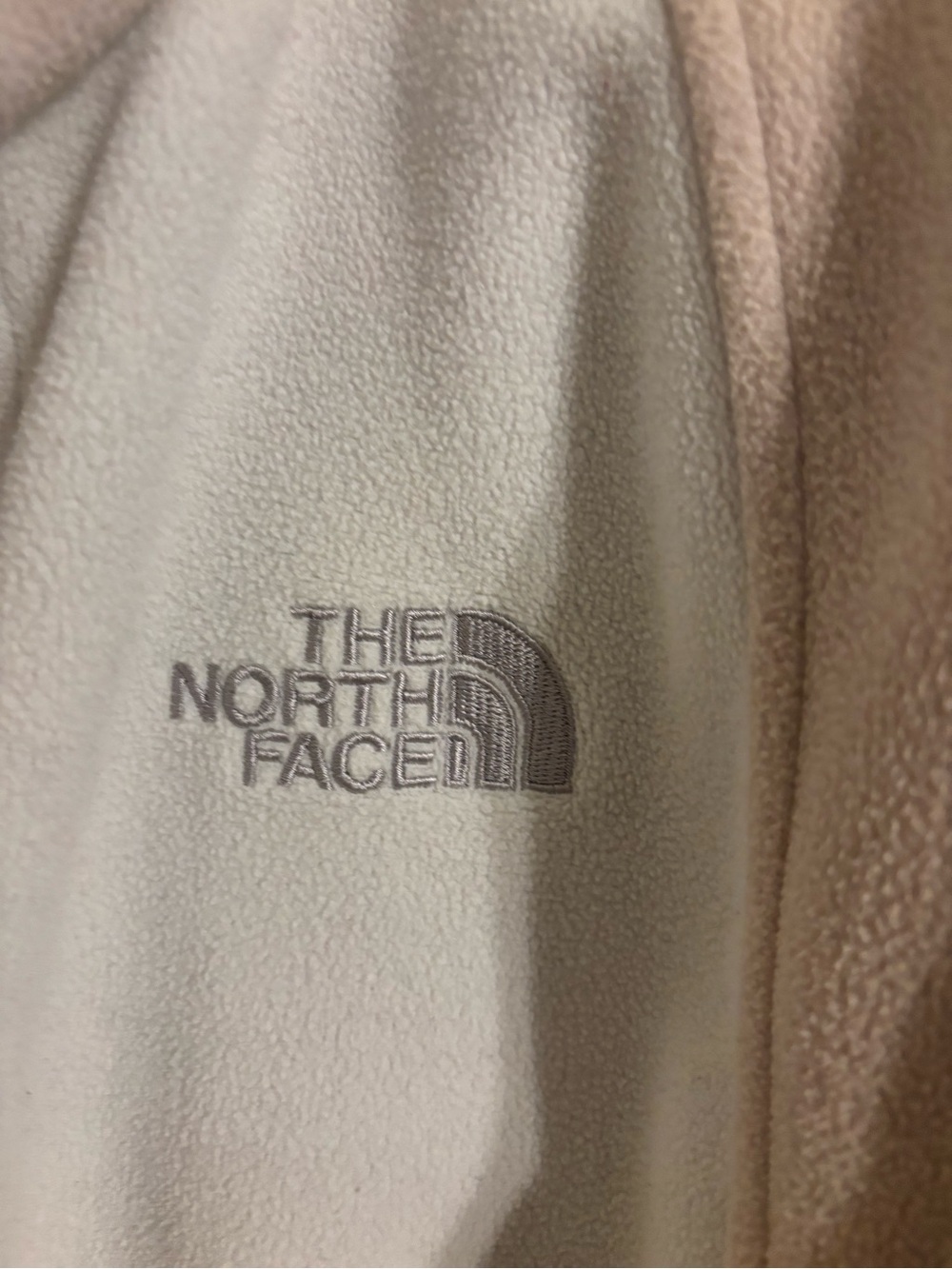 The North Face Cream Fleece Pullover with Embroidered Logo